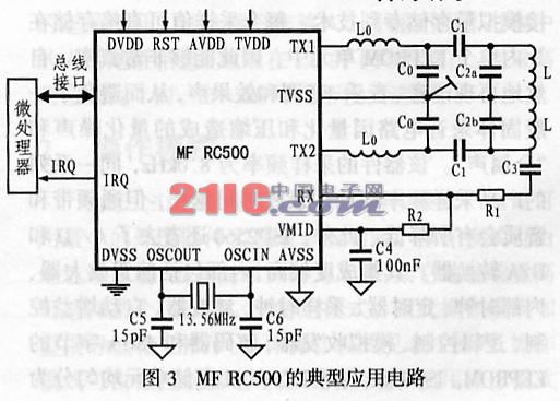 MF RC500的典型應用電路